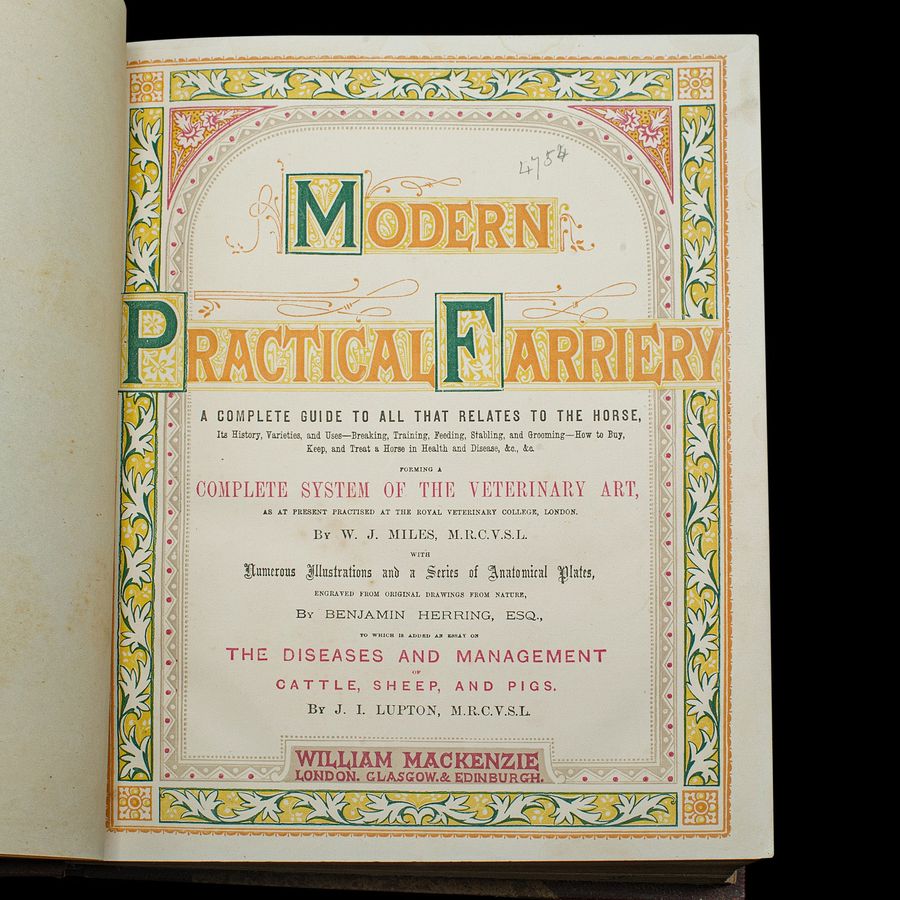 Antique Antique Equestrian Reference Book, Modern Practical Farriery, English, Victorian