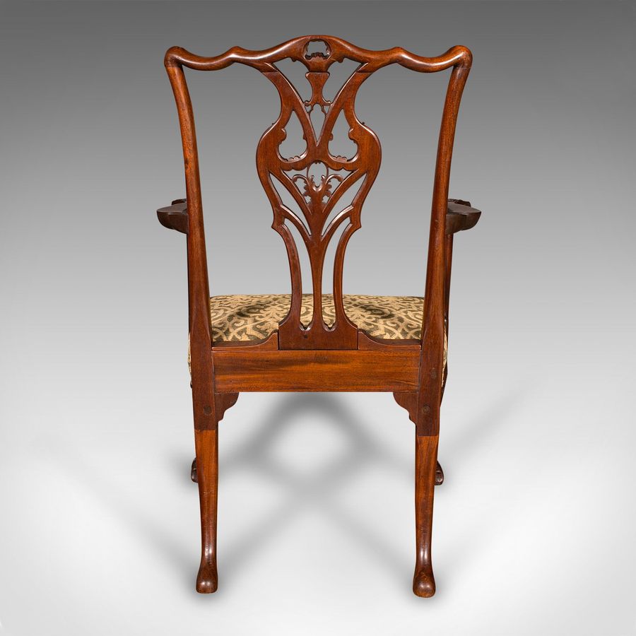 Antique Antique Drawing Room Armchair, English, Elbow Chair, Chippendale Revival, C.1900