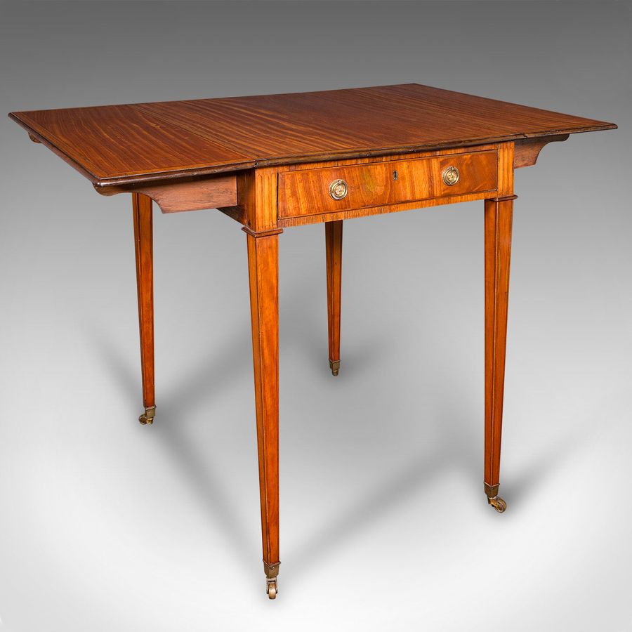 Antique Small Antique Pembroke Table, English Satinwood, Occasional, Williamson, Regency