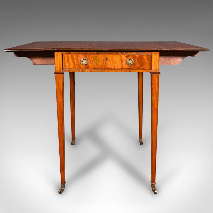 Antique Small Antique Pembroke Table, English Satinwood, Occasional, Williamson, Regency