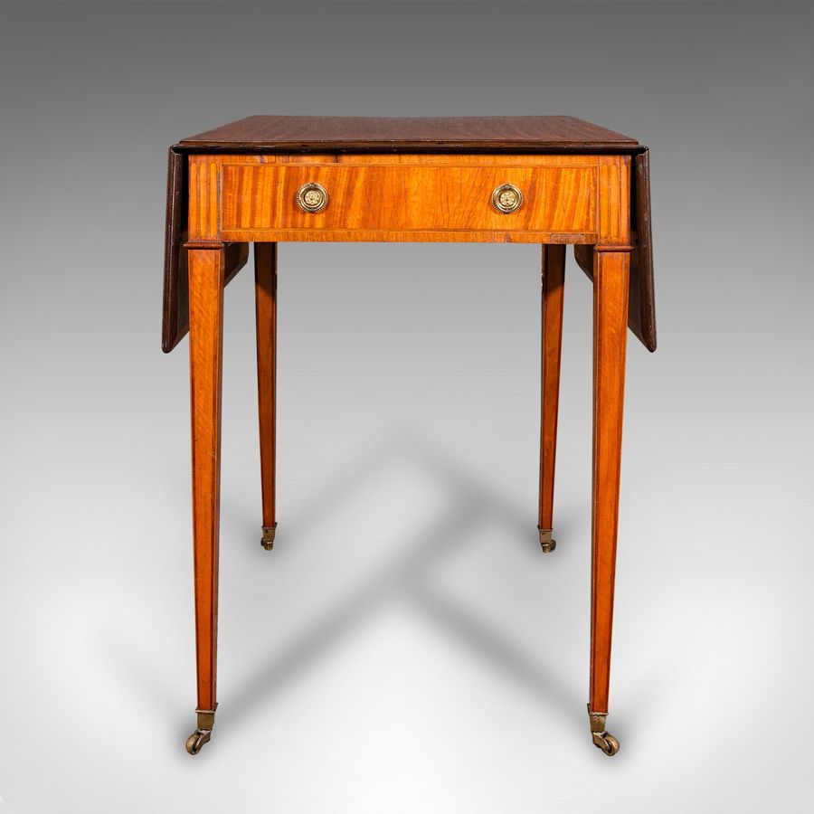 Antique Small Antique Pembroke Table, English Satinwood, Occasional, Williamson, Regency