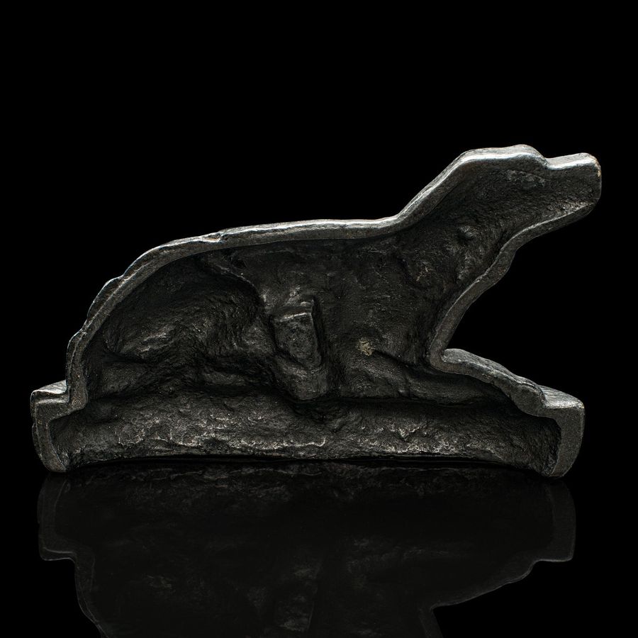 Antique Small Antique Dog Door Stop, English, Cast Iron, Keeper, Retriever, Edwardian