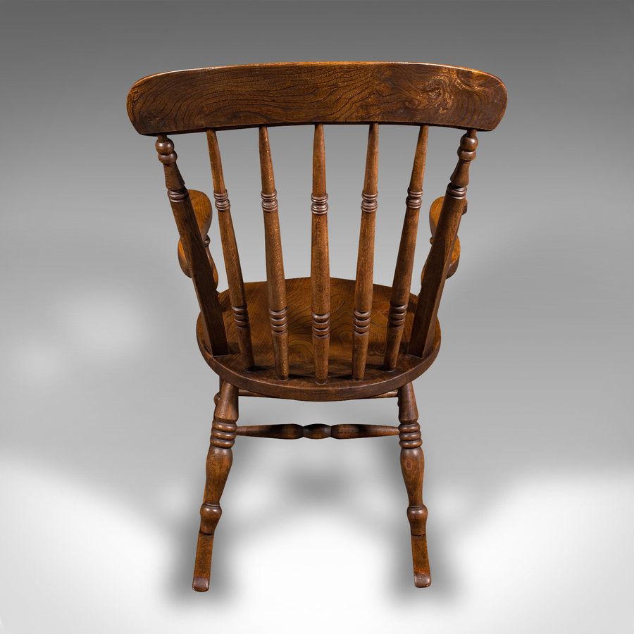 Antique Antique Rocker, English, Beech, Elm, Rocking Chair, Country House, Victorian