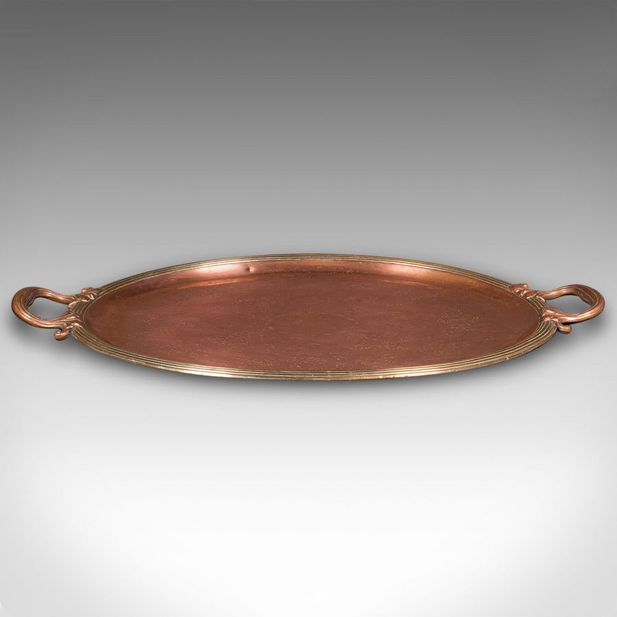 Antique Antique Presentation Tray, English, Copper, Bronze, Serving Platter, Victorian