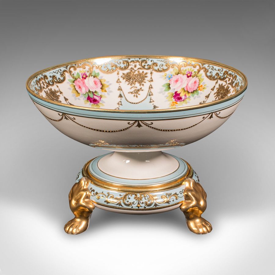 Antique Antique Decorative Footed Bowl, Japanese, Ceramic Serving Dish, Noritake, C.1920