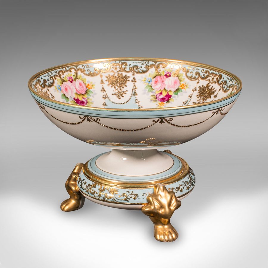 Antique Antique Decorative Footed Bowl, Japanese, Ceramic Serving Dish, Noritake, C.1920