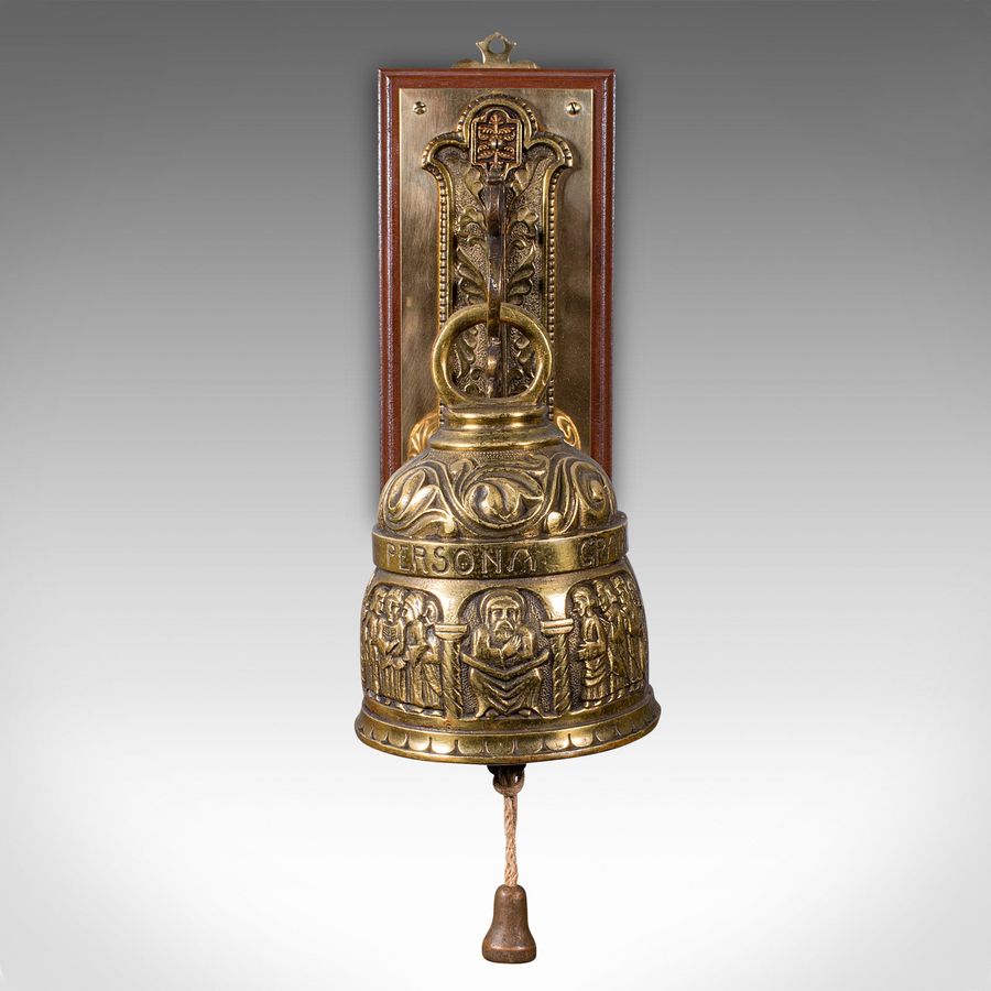 Antique Antique Coffee House Bell, Italian, Brass, Wall Mounted, Cafe, Edwardian, C.1910