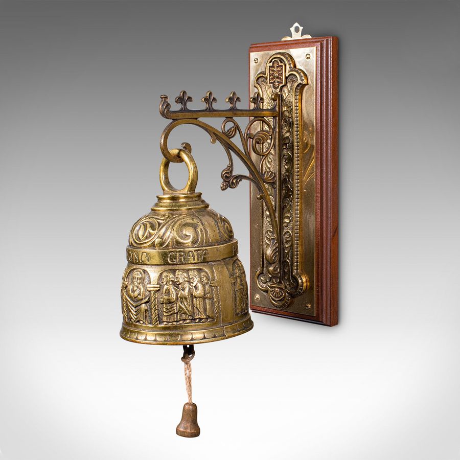 Antique Antique Coffee House Bell, Italian, Brass, Wall Mounted, Cafe, Edwardian, C.1910