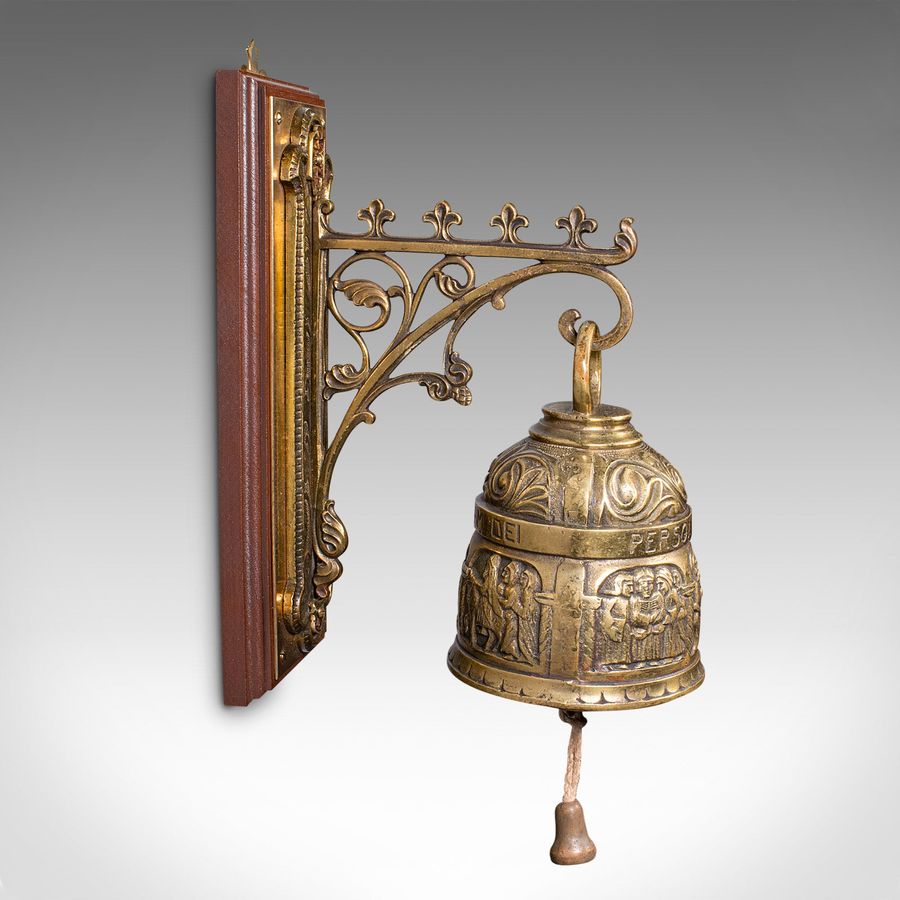 Antique Antique Coffee House Bell, Italian, Brass, Wall Mounted, Cafe, Edwardian, C.1910