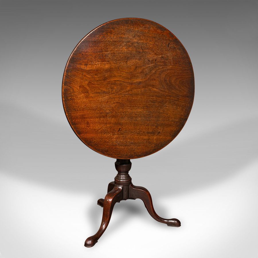 Antique Wide Antique Tilt Top Table, English, Circular, Occasional, Georgian, Circa 1780