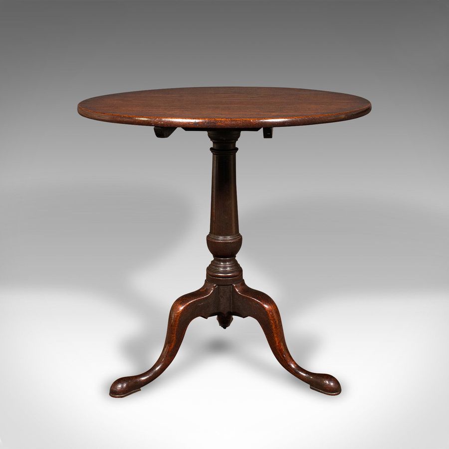 Antique Wide Antique Tilt Top Table, English, Circular, Occasional, Georgian, Circa 1780