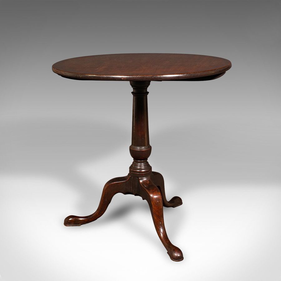 Antique Wide Antique Tilt Top Table, English, Circular, Occasional, Georgian, Circa 1780