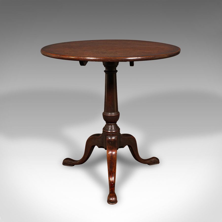 Antique Wide Antique Tilt Top Table, English, Circular, Occasional, Georgian, Circa 1780