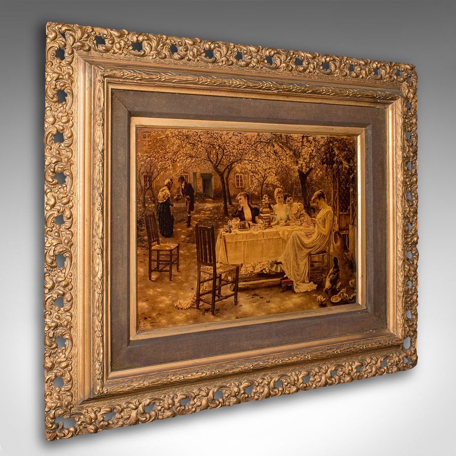 Antique Crystoleum Picture, German, Framed, Mezzotint Painting, Art, Victorian