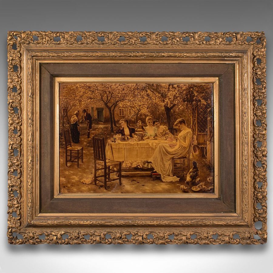 Antique Antique Crystoleum Picture, German, Framed, Mezzotint Painting, Art, Victorian