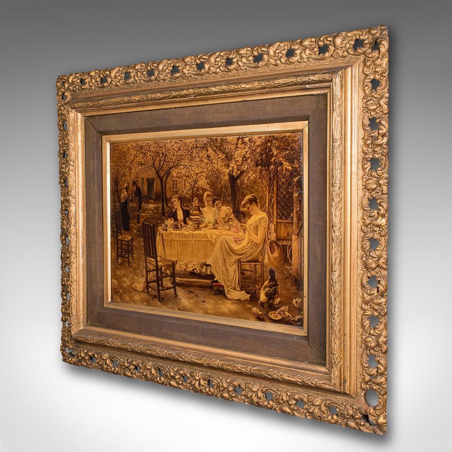 Antique Antique Crystoleum Picture, German, Framed, Mezzotint Painting, Art, Victorian