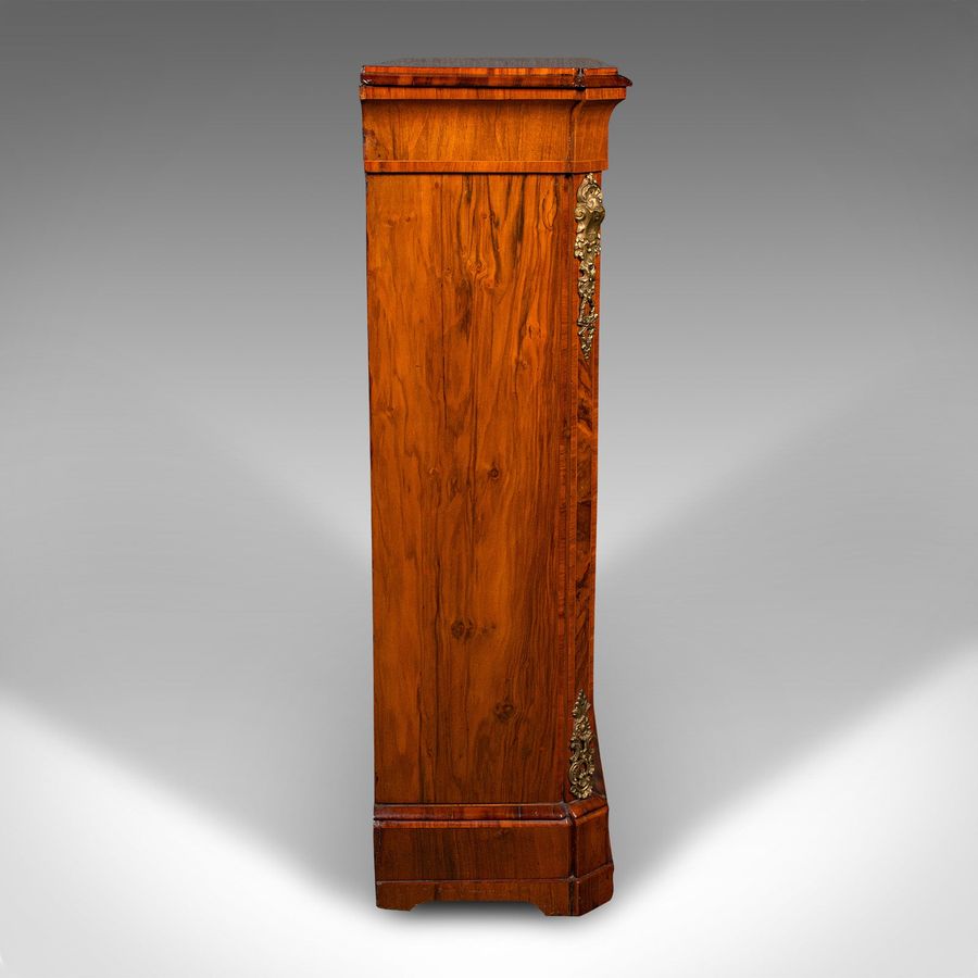 Antique Large Antique Pier Cabinet, English, Walnut, Glazed, Druce & Co, Victorian, 1850