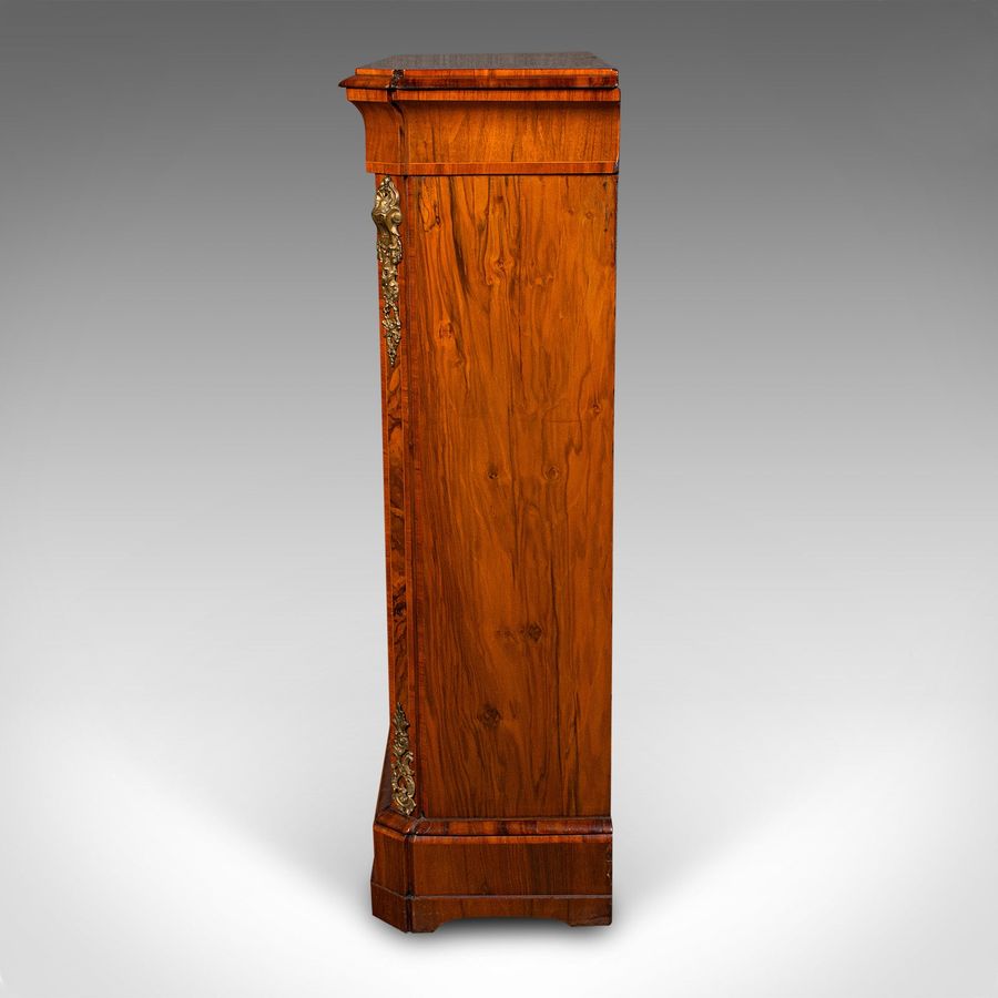 Antique Large Antique Pier Cabinet, English, Walnut, Glazed, Druce & Co, Victorian, 1850