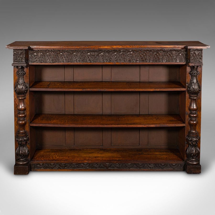 Antique Antique Country House Bookcase, Scottish Oak, Library Cabinet, Victorian, C.1880