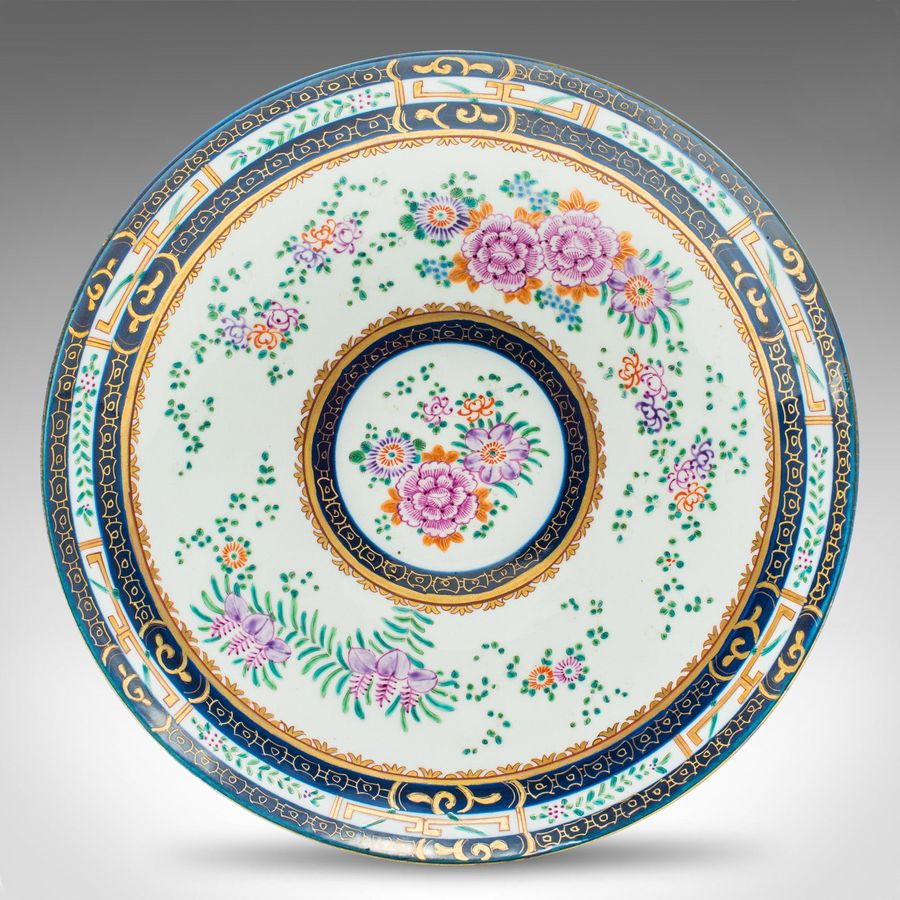 Antique Antique Deep Display Charger, French, Ceramic, Decorative Plate, Victorian, 1900