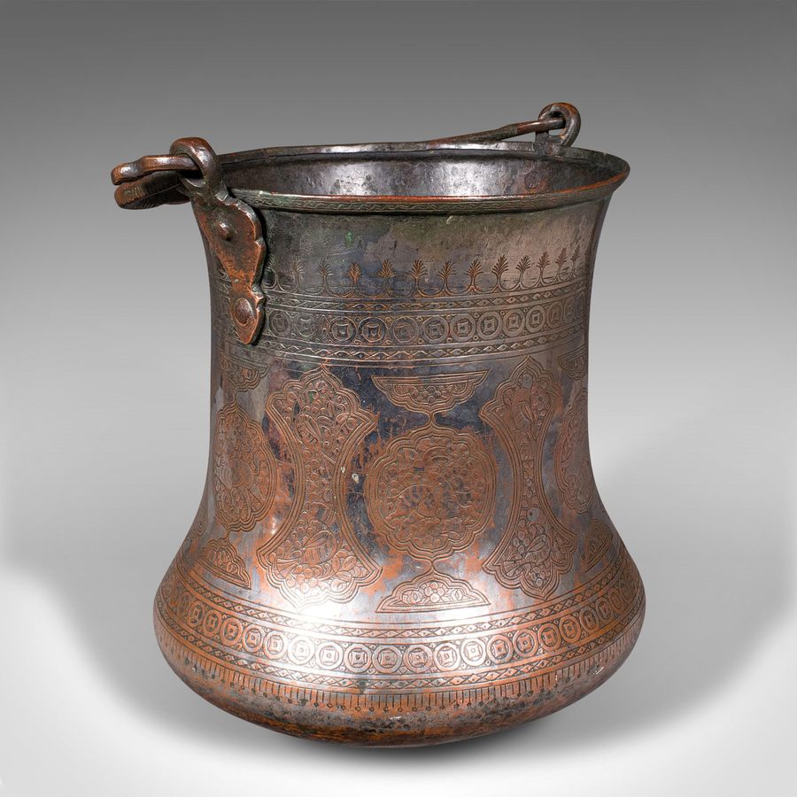 Antique Antique Water Bucket, Burmese, Silvered Copper, Fireside Store, Georgian, C.1800