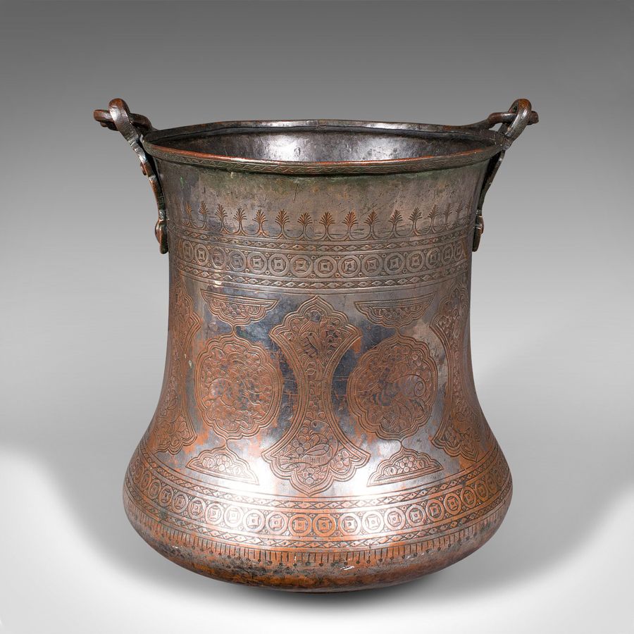 Antique Antique Water Bucket, Burmese, Silvered Copper, Fireside Store, Georgian, C.1800