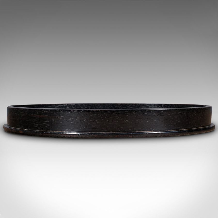 Antique Antique Oval Trinkets Tray, English, Ebony, Dressing Table Tidy, Victorian, 1900