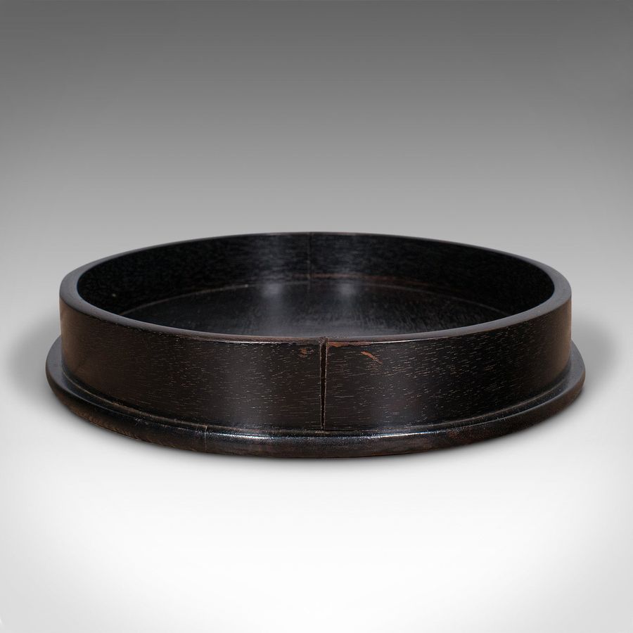 Antique Antique Oval Trinkets Tray, English, Ebony, Dressing Table Tidy, Victorian, 1900