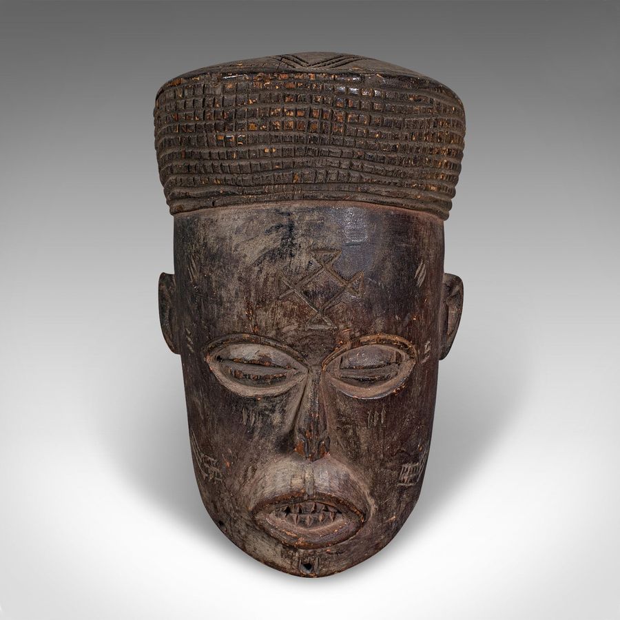 Antique Antique Chokwe Mask, Central African, Carved Hardwood, Tribal, Victorian, C.1900