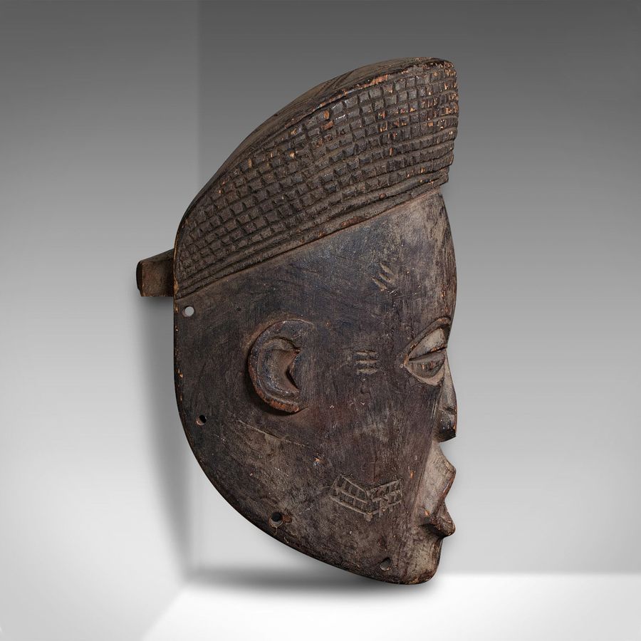 Antique Antique Chokwe Mask, Central African, Carved Hardwood, Tribal, Victorian, C.1900