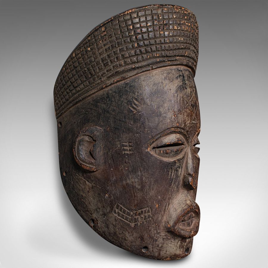 Antique Antique Chokwe Mask, Central African, Carved Hardwood, Tribal, Victorian, C.1900