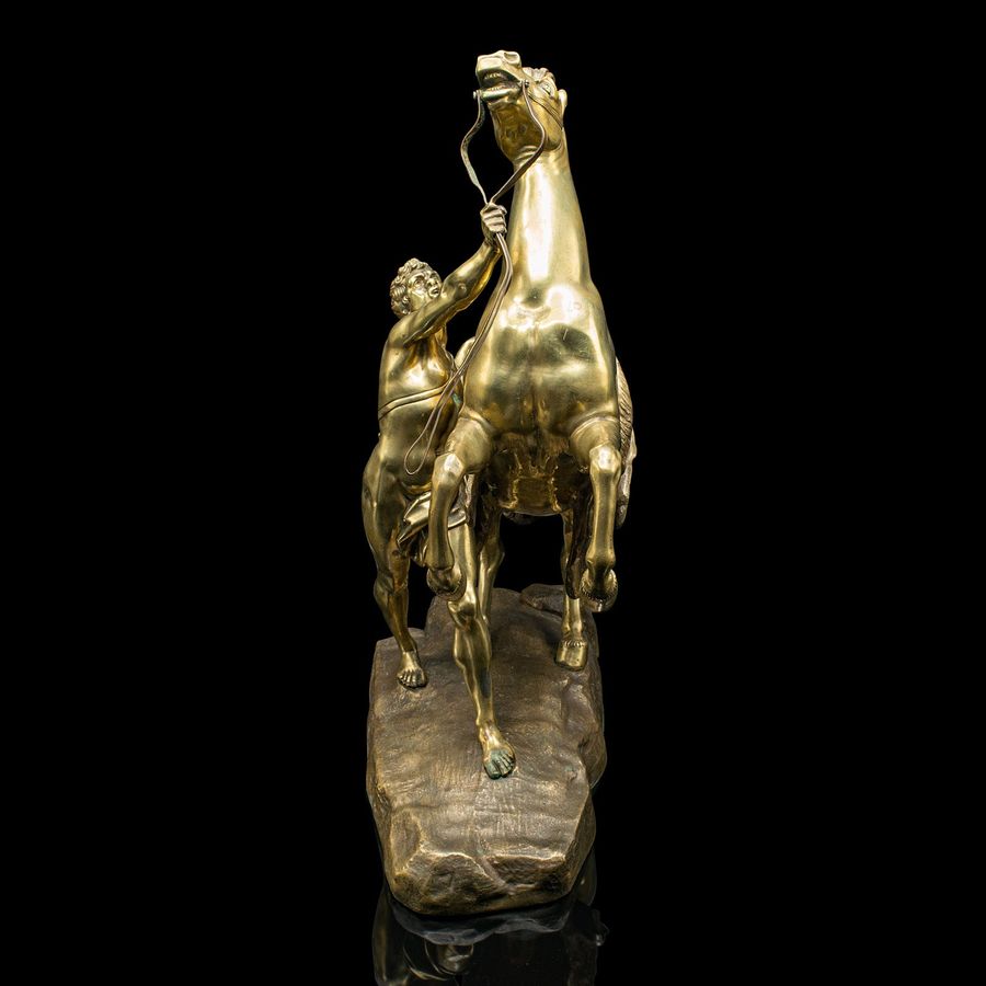 Antique Large Antique Marly Horse Figure, French, Equine Statue, Bronze, Victorian, 1880