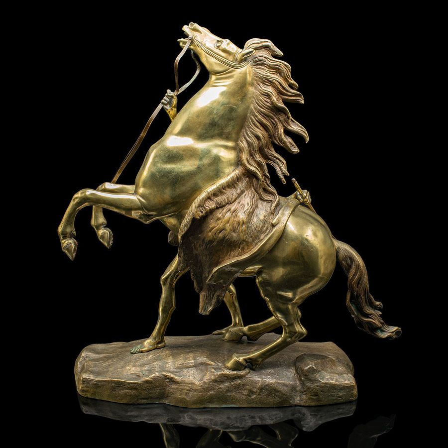 Antique Large Antique Marly Horse Figure, French, Equine Statue, Bronze, Victorian, 1880