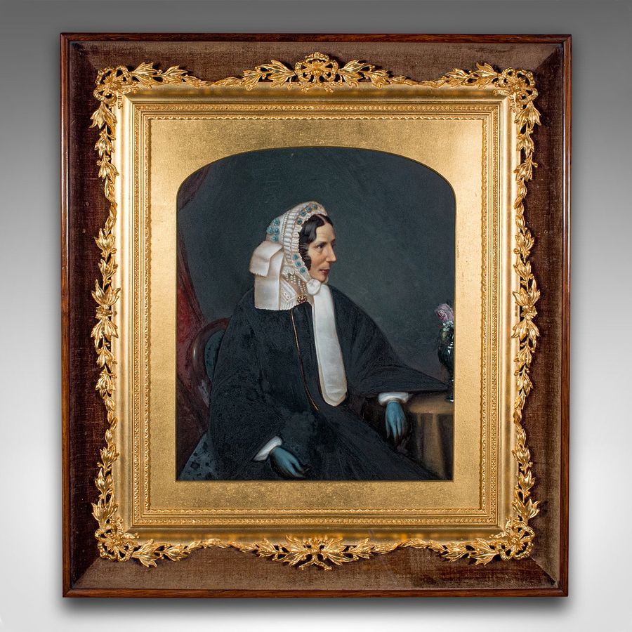 Antique Antique English School Portrait, Giltwood Frame, Painting, Art, Edwardian, 1910