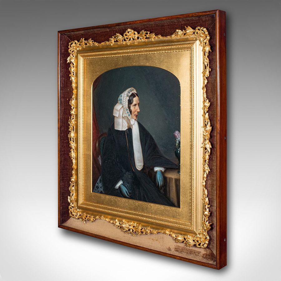 Antique Antique English School Portrait, Giltwood Frame, Painting, Art, Edwardian, 1910