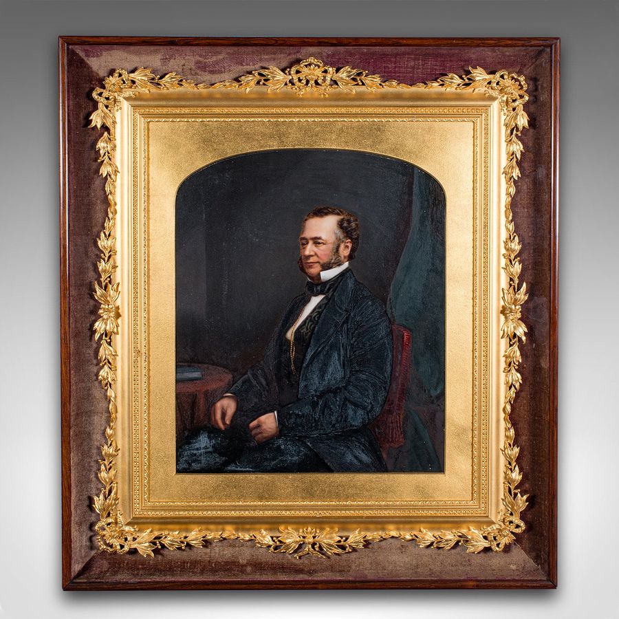 Antique Antique Gentleman's Portrait, English School, Framed, Painting, Art, Edwardian