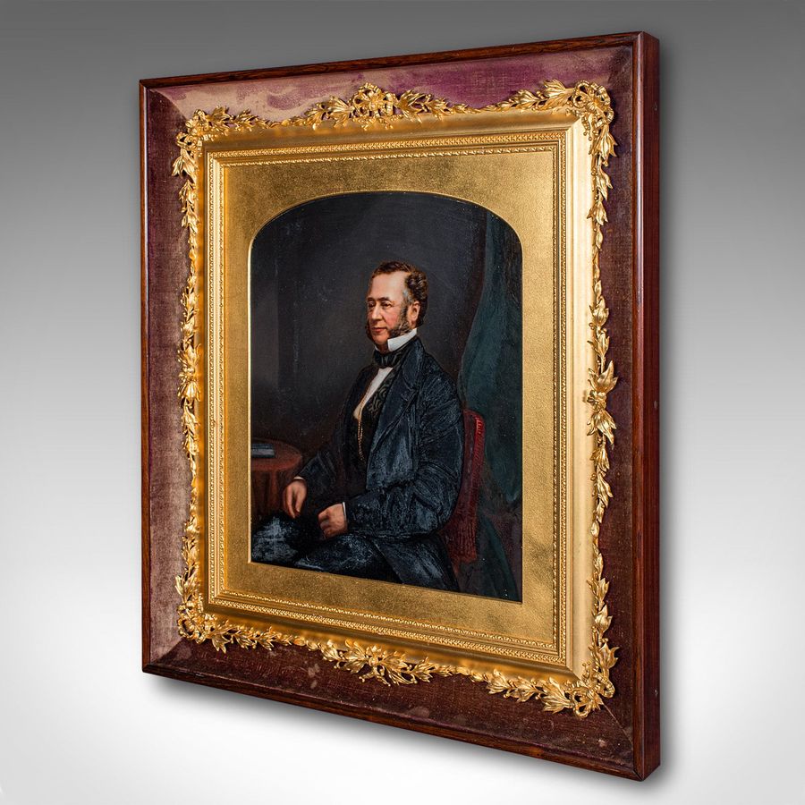 Antique Antique Gentleman's Portrait, English School, Framed, Painting, Art, Edwardian