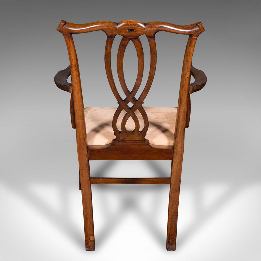 Antique Antique Drawing Room Elbow Chair, English, Carver, Chippendale Taste, Georgian