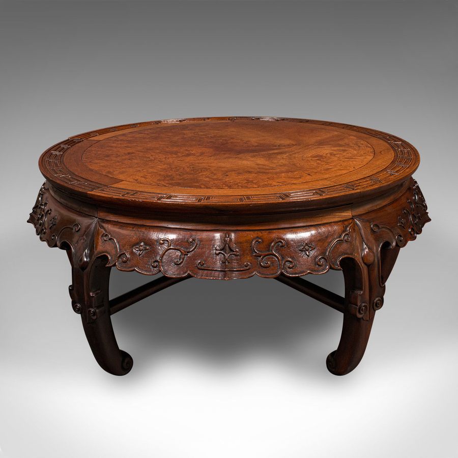 Antique Antique Centre Coffee Table, Chinese, Burr Walnut, Low, Early 20th Century, 1920