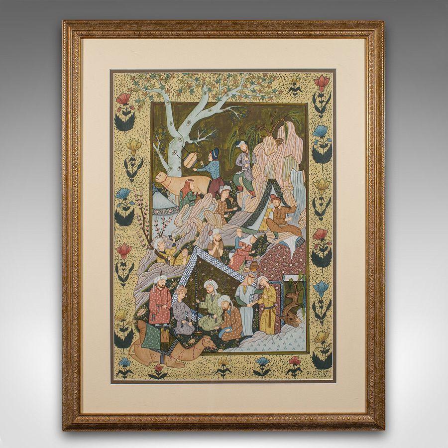 Antique Antique Mughal School Painting, Indian, Art, After Seven Thrones, Late Victorian