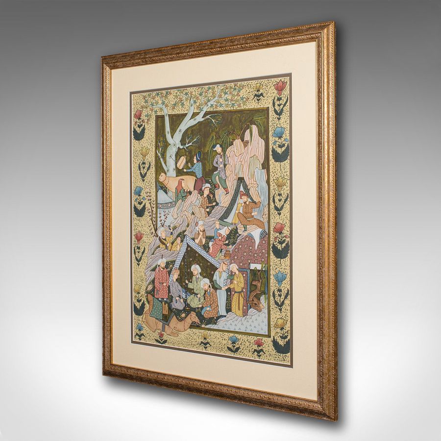 Antique Antique Mughal School Painting, Indian, Art, After Seven Thrones, Late Victorian