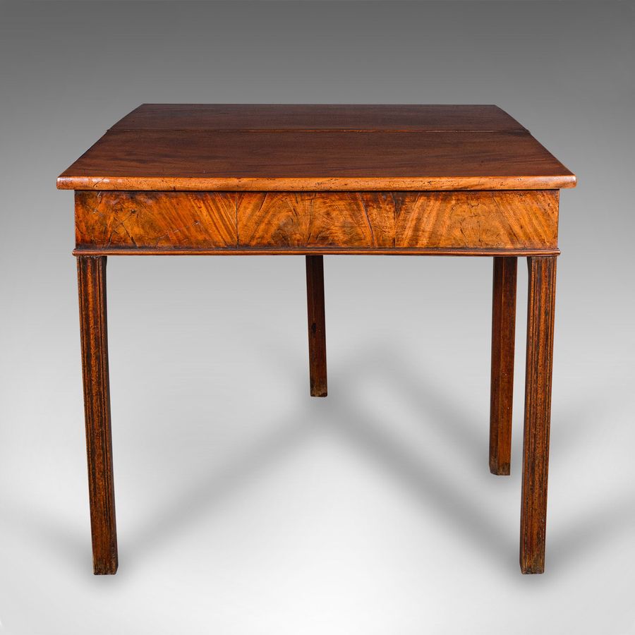 Antique Antique Fold Over Tea Table, English, Card, Chippendale Manner, Georgian, C.1750