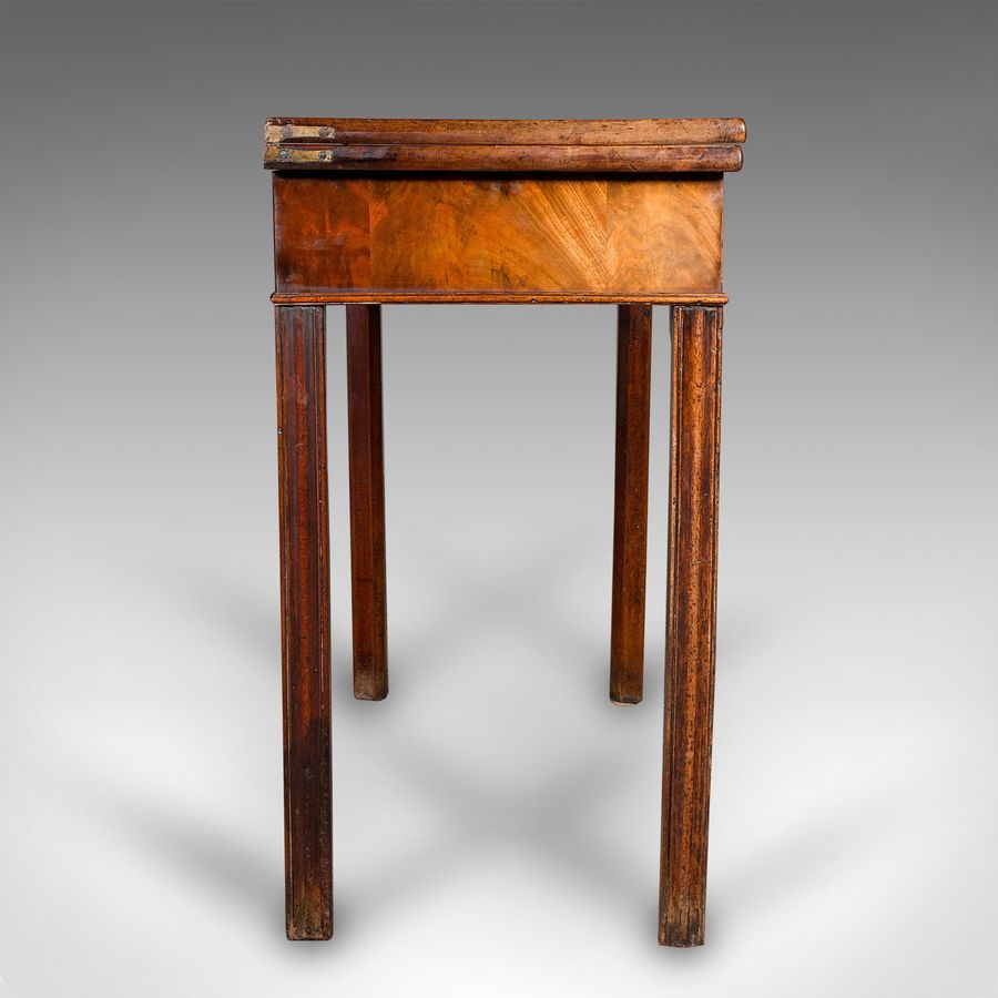 Antique Antique Fold Over Tea Table, English, Card, Chippendale Manner, Georgian, C.1750