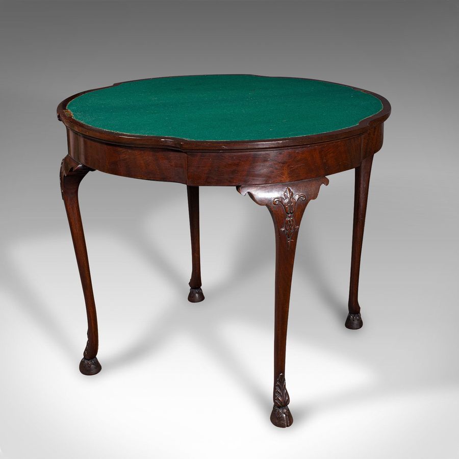 Antique Antique Georgian Revival Card Table, English, Folding, Games, Victorian, C.1890