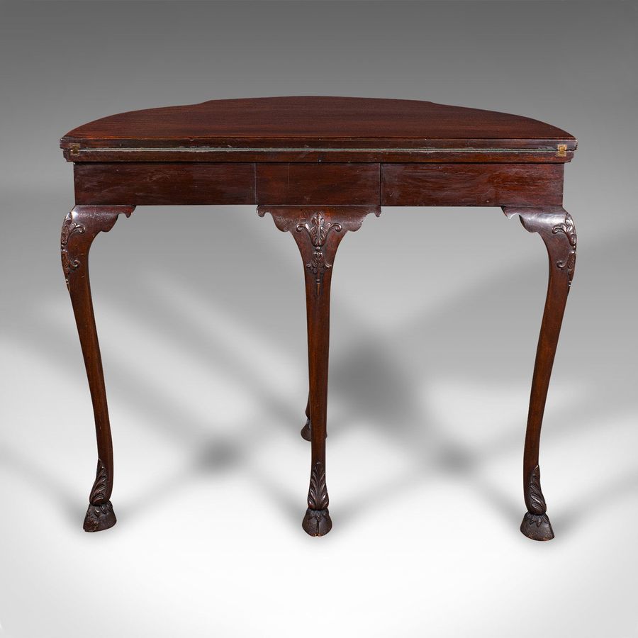 Antique Antique Georgian Revival Card Table, English, Folding, Games, Victorian, C.1890