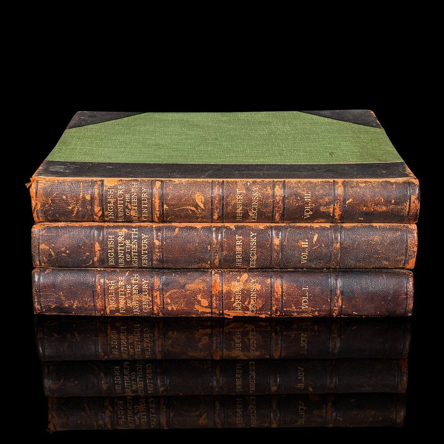 Antique 3vols Antique Reference Books, English Furniture of the 18th Century, Cescinsky