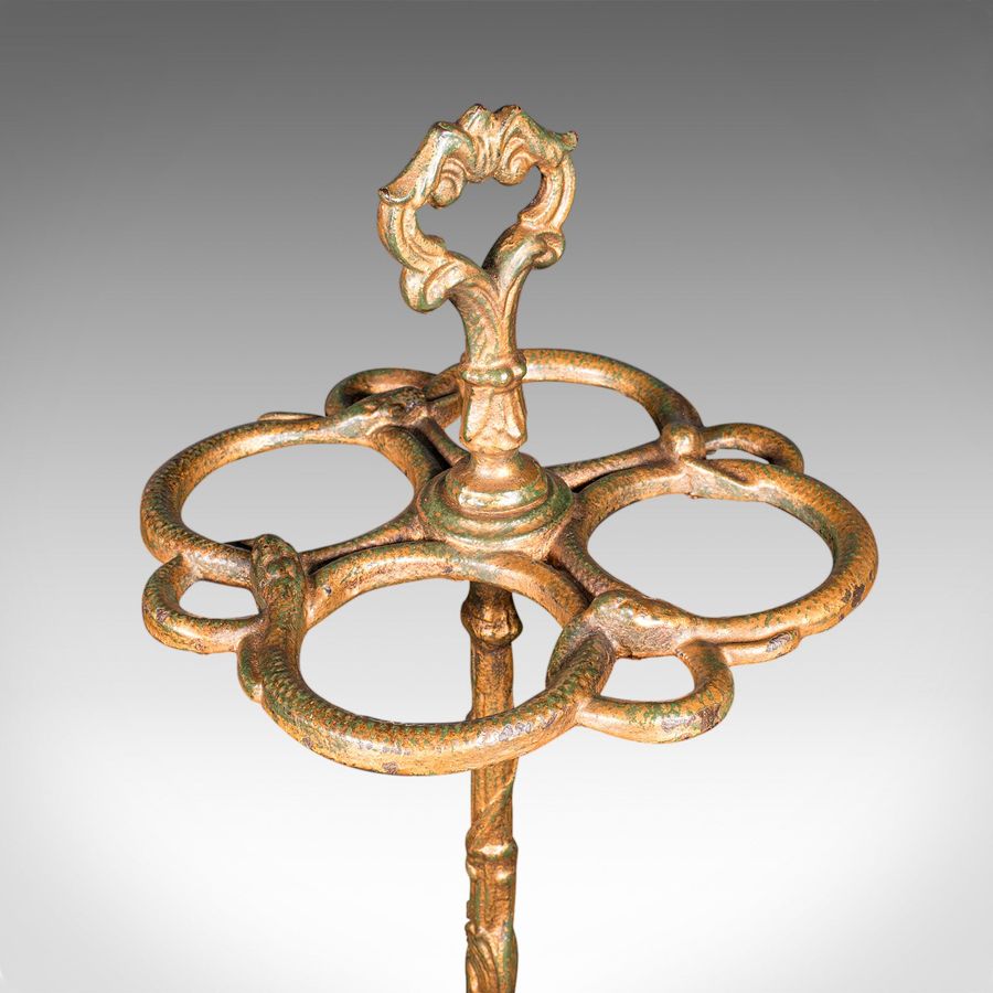 Antique Antique Gentleman's Stick Stand, English, Hallway Umbrella Loop, Victorian, 1860