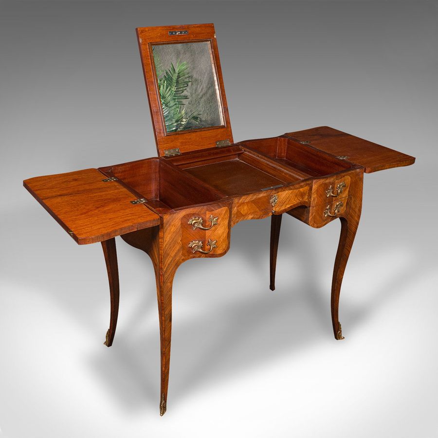 Antique Antique Coiffeuse Dressing Table, French, Kingwood, Louis XV Revival, Victorian