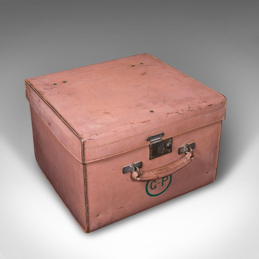 Antique Small Antique Picnic Case, English, Leather, Suitcase, John Pound, Circa 1920