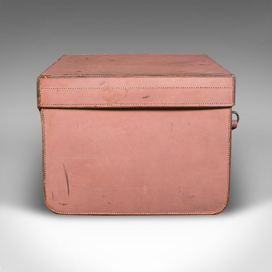 Antique Small Antique Picnic Case, English, Leather, Suitcase, John Pound, Circa 1920